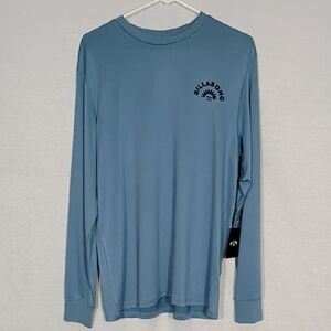 NWT Billabong Mens Vintage Indigo Heel Flip Crew Long Sleeve Swim Shirt Size Med